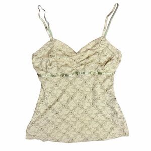 Y2K Vintage Lace Cami Top Floral Lace Size Medium Fairycore Coquette